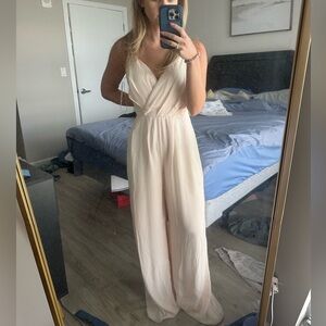 Lulu's Chic Blush/Cream Jumpsuit